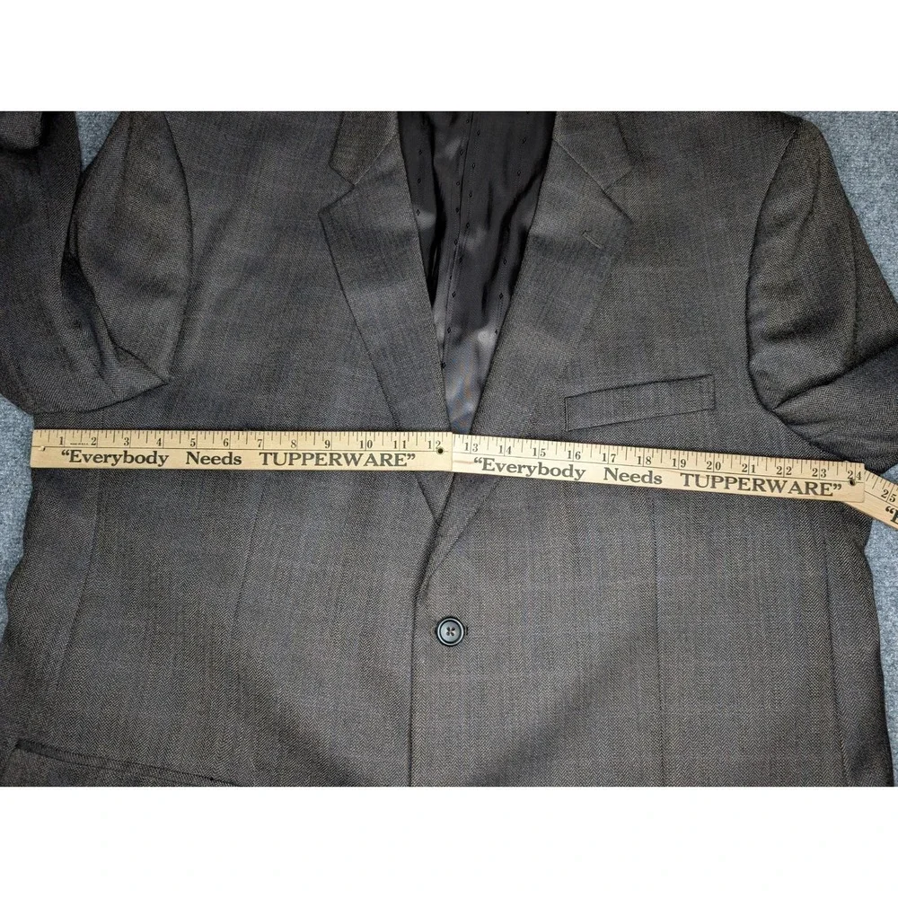 Joseph & Feiss Gold Men's 100% Wool 2 Button Blazer 48R Brown‎ Herringbone